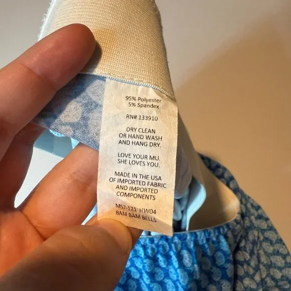 Show Me Your Mumu Women XL Bam Bam Bells Trouser Blue Paisley Pull On Pant 70s - Picture 5 of 9